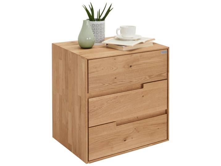 Valnatura Nachtschrank, Eiche, Holz, Wildeiche, massiv, 3 Schublade(n) Schubladen, 50x58x40 cm, Soft-Close-System, Holzmöbel, Holztische, Nachttische Holz
