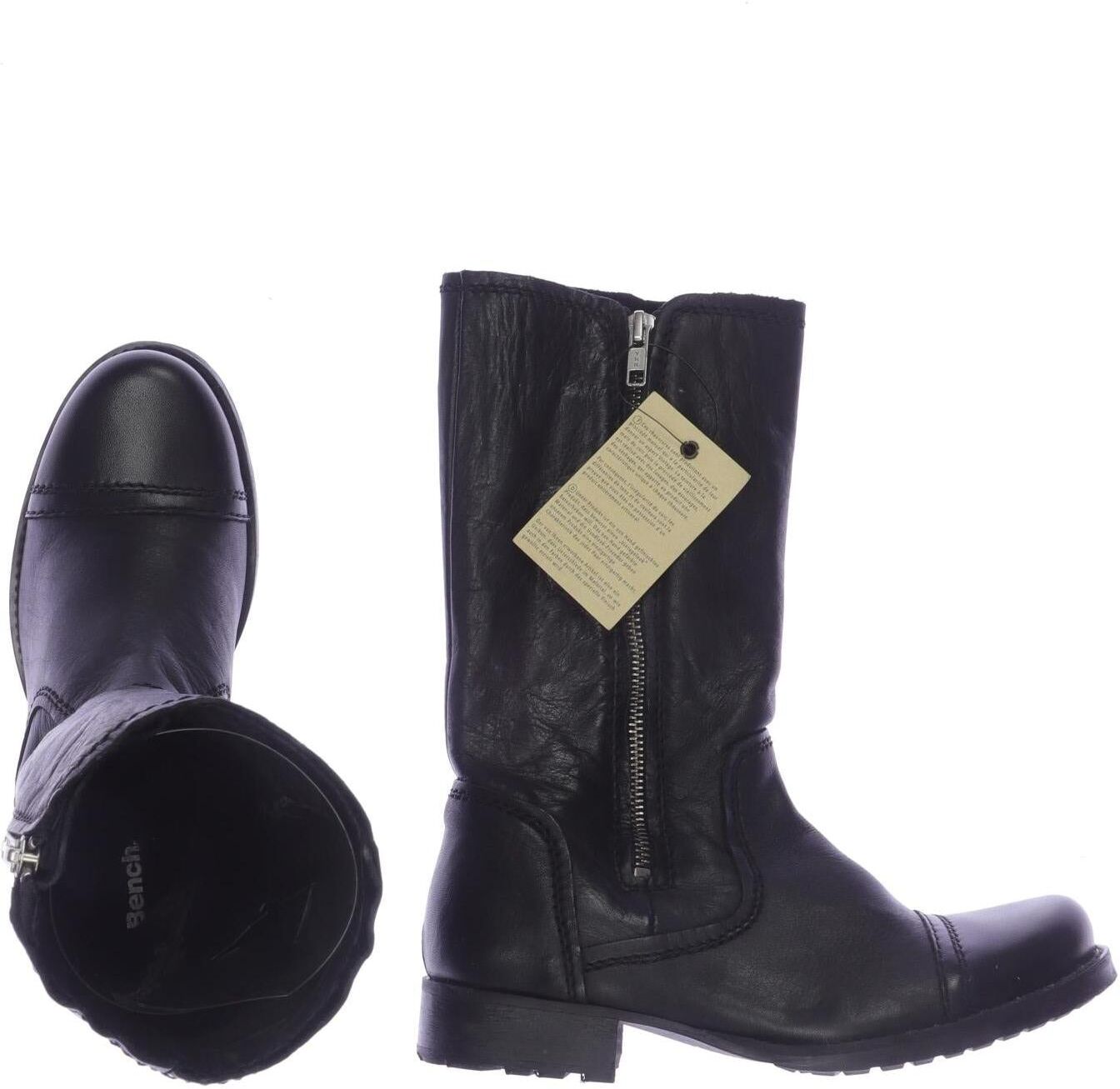 Bench. Damen Stiefel, Schwarz, Gr. EU 37, Leder - Second Hand