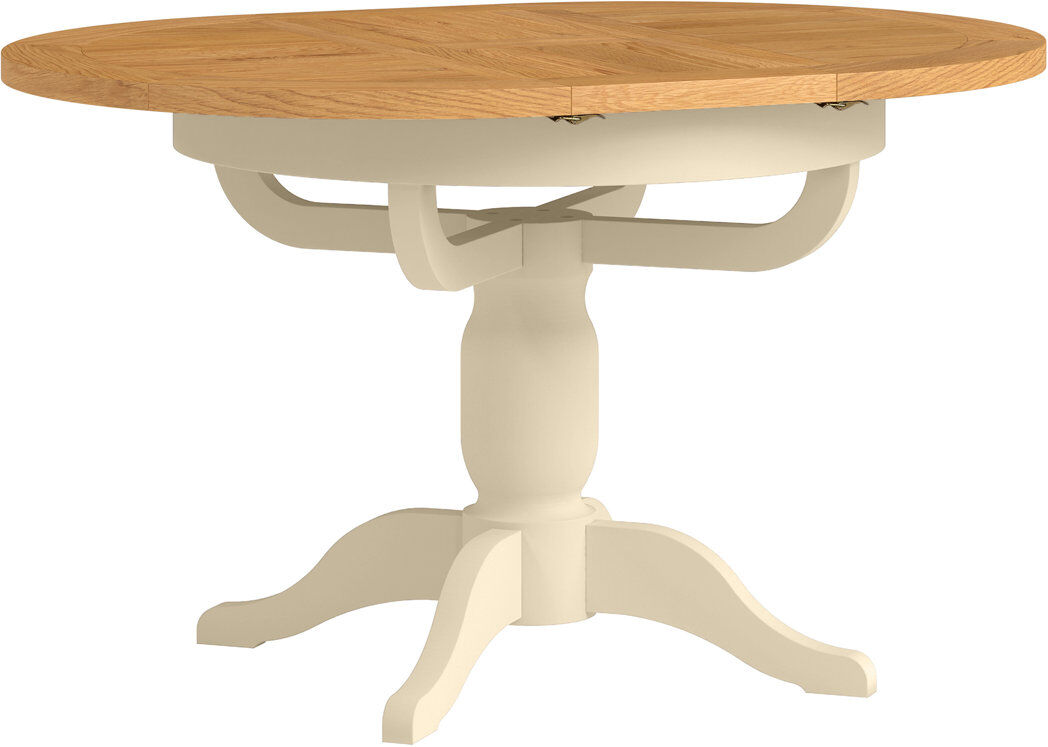 Ophelia & Co. Forelli 100 cm Extendable Oak and Rubberwood Oval Wood Top Dining Table with Wood Base Natural Wood