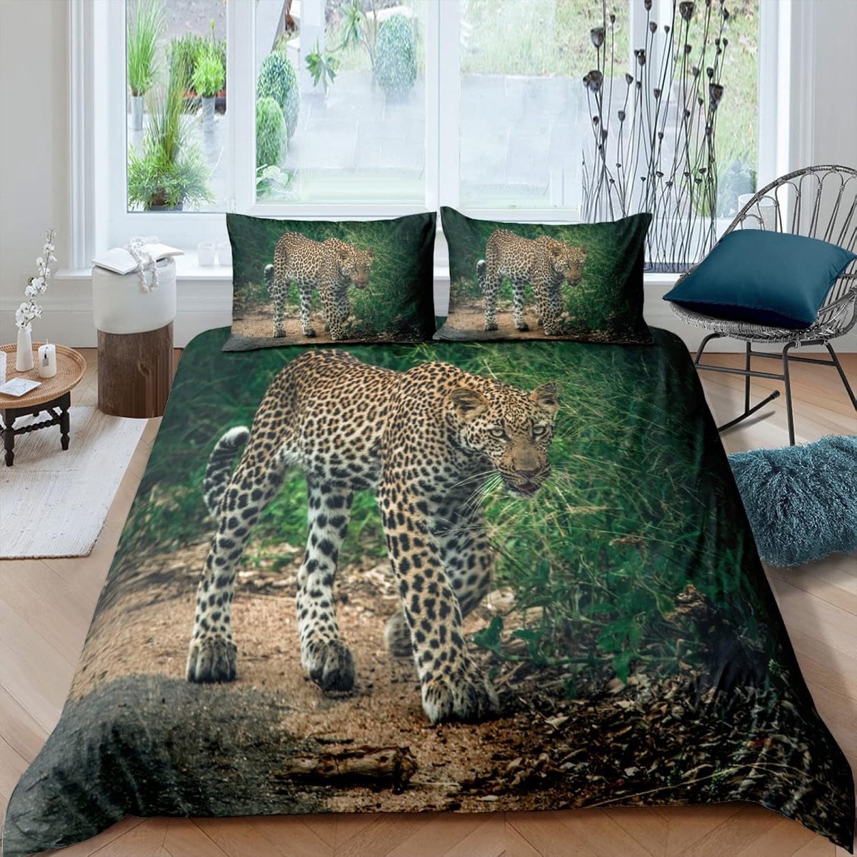 Luxe Dekbedovertrek Set met Luipaardprint van Zachte Microvezel - 220 x 200 cm