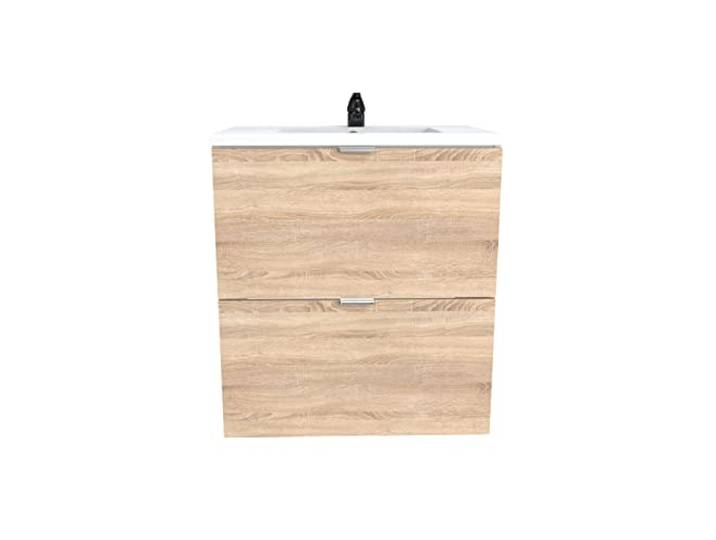 Le Quai des affaires Meuble sous-Vasque 2 tiroirs Malaga 60 cm + Vasque/Chêne Blanchi