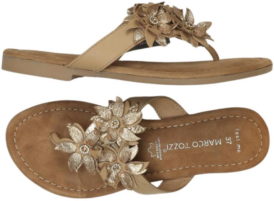 Marco Tozzi Damen Sandalen, Beige, Gr. EU 37, Leder - Second Hand