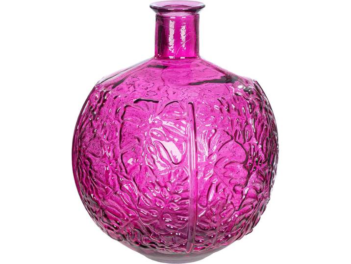 Tischvase GILDE Vase Dschungel , magenta, B:33cm H:44cm T:33cm Ø:33cm, Glas, Vasen, Tischvase