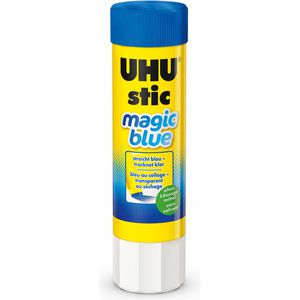 UHU Klebestift stic magic blue, 21g, lösungsmittelfrei, von blau zu klar, 1 Stück