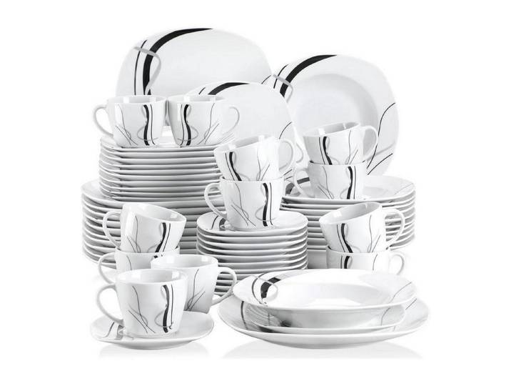 LuxusKollektion Kombiservice Tafelservice Porzellan Speiseteller 60-teilig Tafelservice