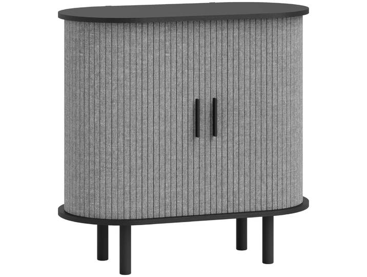 Buffet salon 2 portes coulissantes bois gris