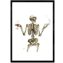 POSTER Skeletonweinskull Art A3 Rahmenlos