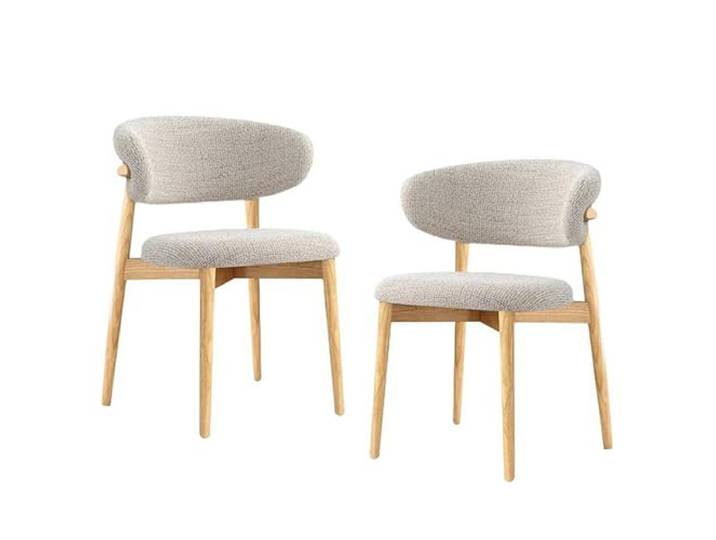 GNIUBBDB 2er Set Moderne Esszimmerstühle aus Massivholz mit Rückenlehne (C)