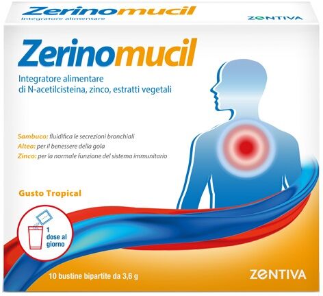 ZENTIVA ITALIA Srl Zentiva Zerinomucil Integratore Tosse Grassa, 10 Bustine