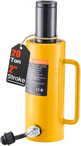 VEVOR Hydraulische Cilinderkrik 20T, Geel, 100 mm Slag, Enkelwerkend