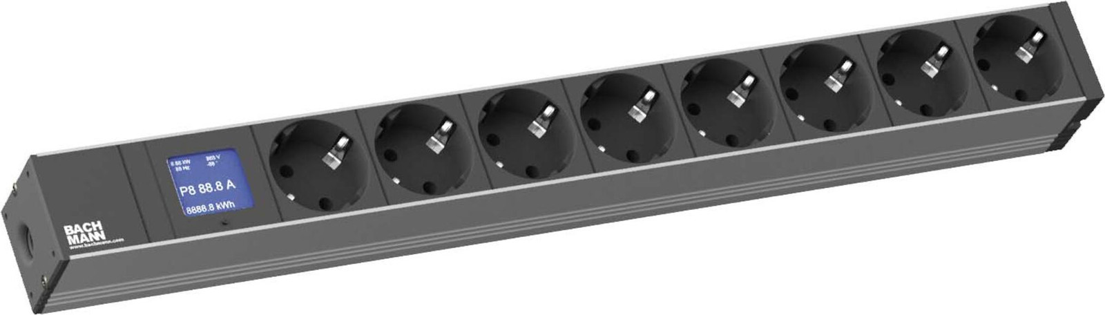 Bachmann BlueNet BN0500 19 inch PDU stekkerstrip, 8-voudig, 1HE