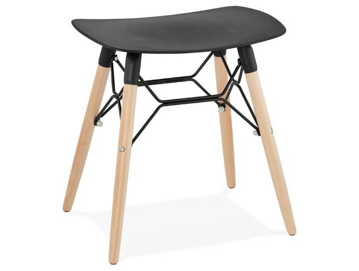Tabouret bas - ALTEREGO - ALADIN -Noir - Métal Plastique - 47x34x47 cm
