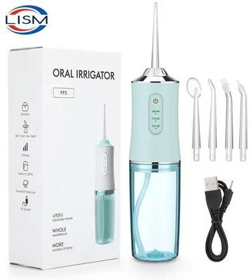 Inspire Select Portable Rechargeable Dental Water Flosser With 4 Jet Tips green