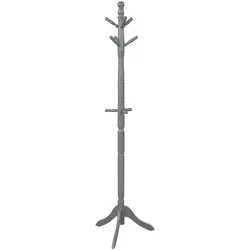 Helloshop26 - Verstellbare Garderobe mit 9 Haken für Kleidung und Taschen 50 x 50 x 138–175 cm modernes Design graues Holz 20_0018493