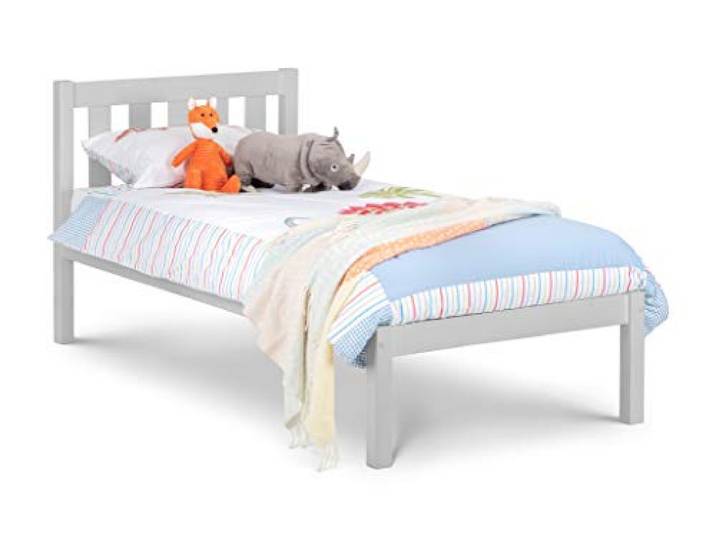Julian Bowen Luna Bett, Taubengrau, Einzelbett Minimalistisches Bettgestell, 90 cm / 3ft, ideal für Kinder- und Gästezimmer, kein Boxspringbett erforderlich