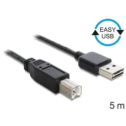 DELOCK Easy-USB-Kab.2.0 A -> Easy-USB 2.0 B 5.0m schwarz