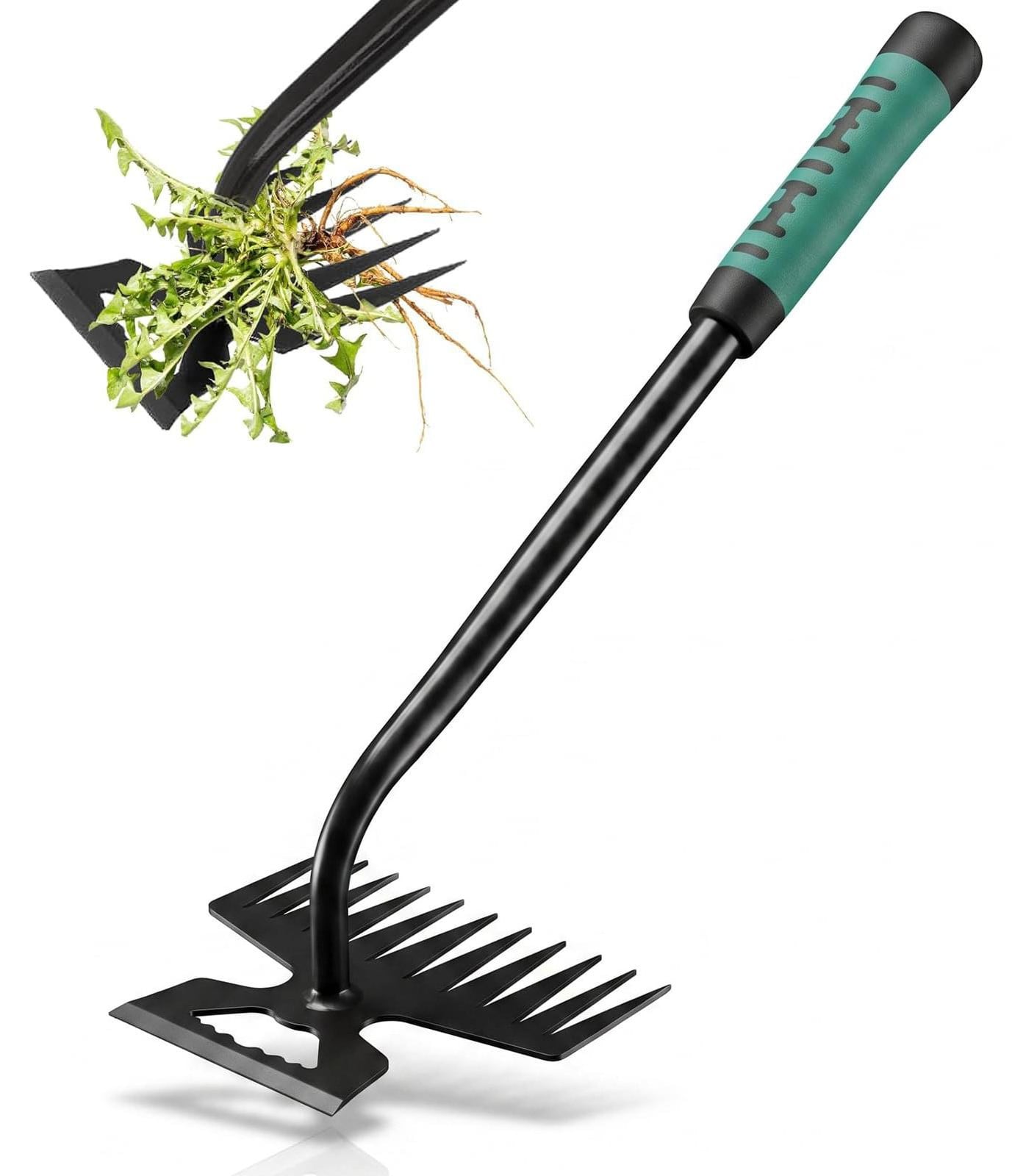 Solidchoice Handmatige onkruidsteker met steel voor de tuin
