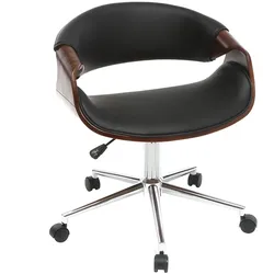 Design-Bürostuhl PU Schwarz und Nussbaum ARAMIS