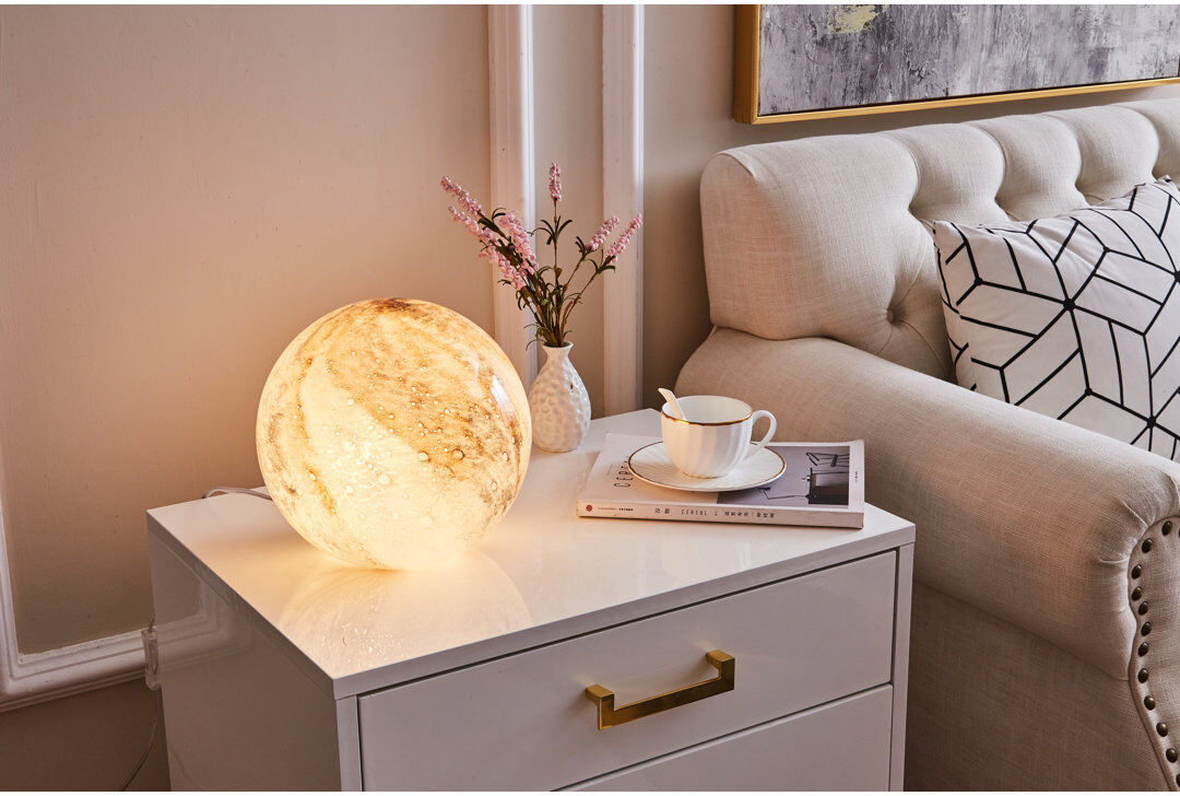 Brayden Studio Grisham Glass Globe Lamp White 24cm H X 25cm W X 25cm D