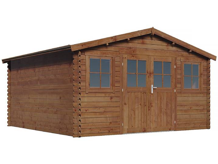 Abri de jardin bois traité autoclave marron Lormont - 21,2 m² - 28 mm