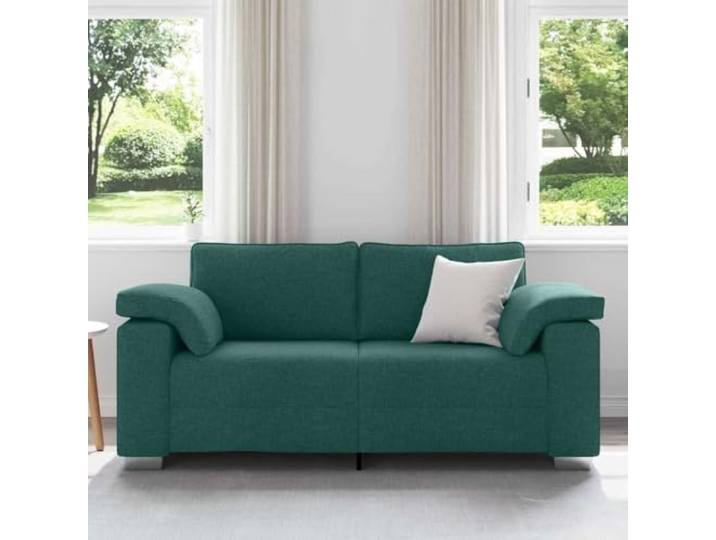 KTHLBRH Zweisitzer-Sofa, dunkelgrün, 180 cm, Stoff Breite Armlehnen, Polsterung aus Schaumstoff und Faser, atmungsaktives Design, für Wohnzimmer