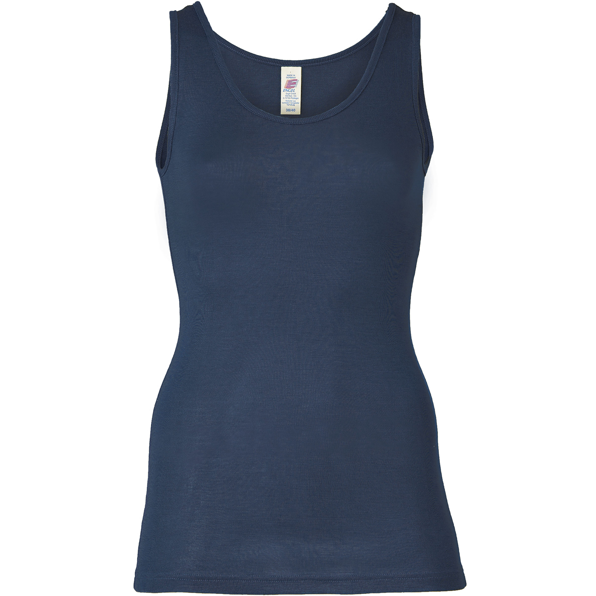 Engel Top Damen Kurzarm Unterhemden blau Größe M Hautfreundlich Merinowolle