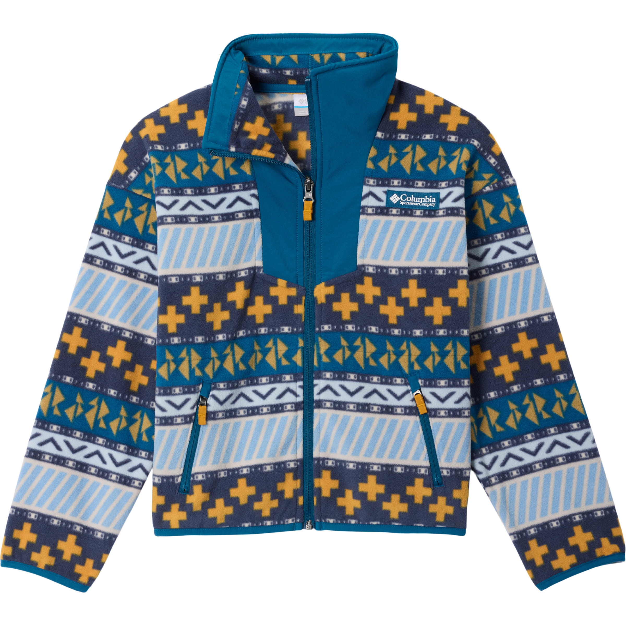 Columbia Sequoia Grove Printed Kinder Fleecejacke blau Größe 156 Camping Widerstandsfähig