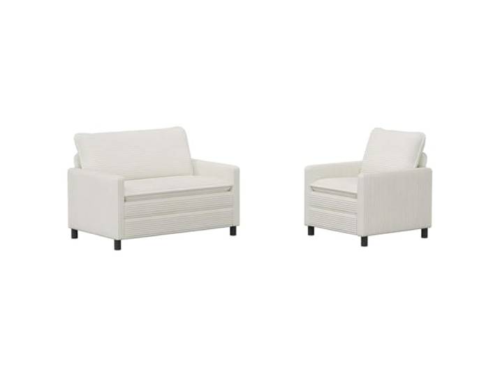 GHVBNMF Couch Set 2-TLG Moderne Polstermöbel Couchgarnitur Creme Elegantes 2er und 1er Set mit Metallgestell für Wohnzimmer und Büro. Abnehmbare Bezüge ermöglichen einfache Pflege.