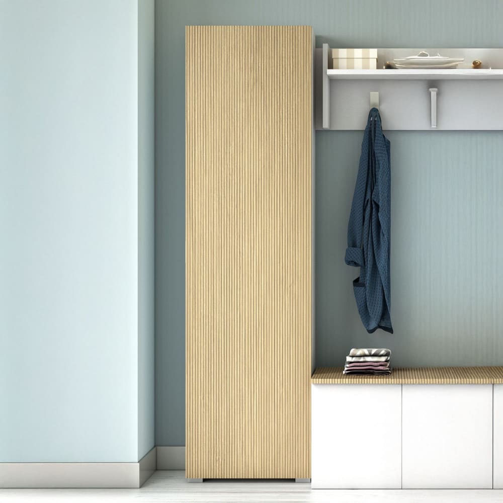 Dmora Armoire multi-usage 1 porte en bois mélaminé blanc 50x30x182h cm Blanc 50x182x30cm