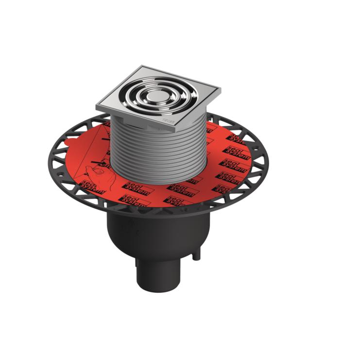 TECEdrainpoint S 130 Ablaufset 3601300 100x100mm, DN50, senkrecht, mit Universalflansch