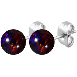 Chirurgenstahl Ohrstecker SYNTHETISCHER OPAL