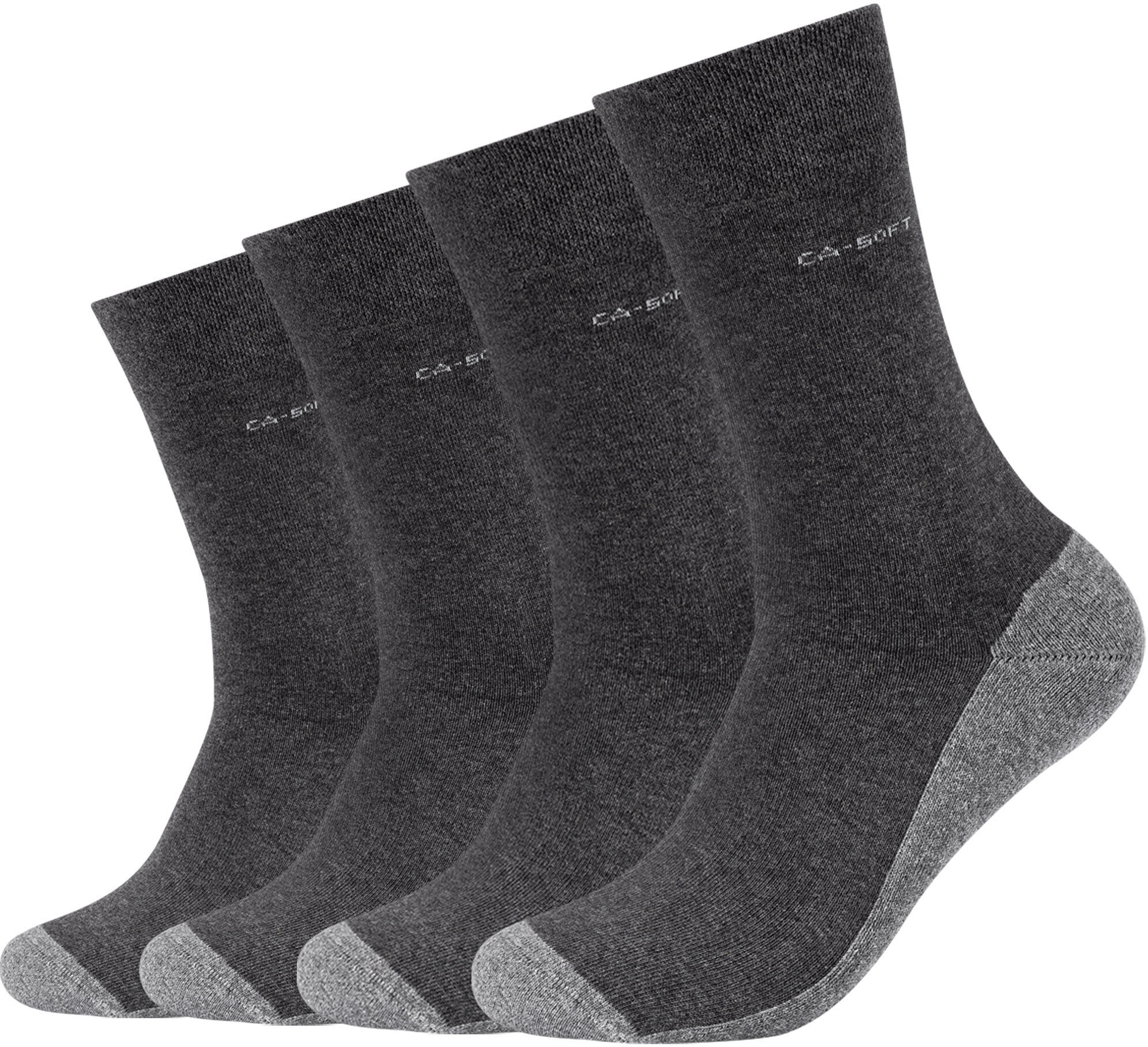 Socken CAMANO "ca-soft", Damen, Gr. 35-38, grau (anthrazit, meliert), Baumwollmischung, mehrfarbig, meliert, normal, Socken Socken, mit leichter Polsterung anthrazit, meliert 35-38