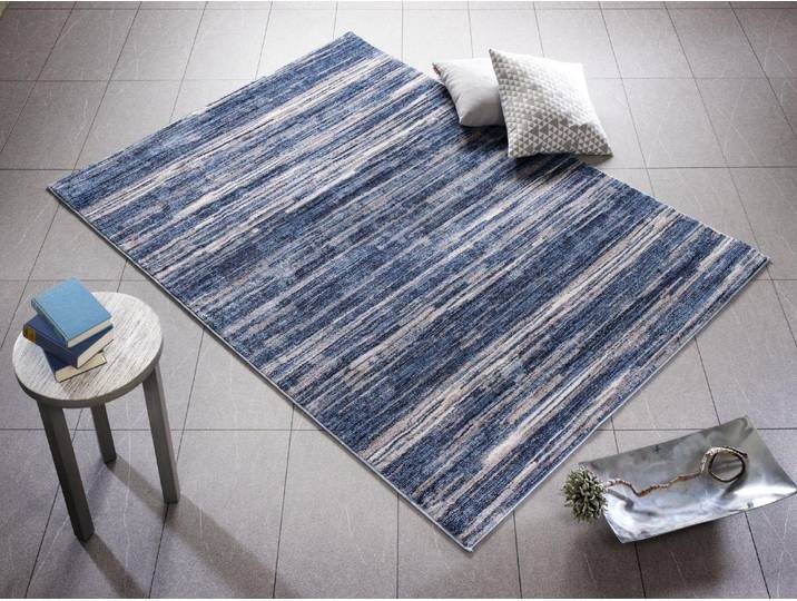 Teppich OCI DIE TEPPICHMARKE Beauty Travel Gr. 2, blau, B:80cm H:13mm L:150cm, Kunstfaser, Teppiche, Teppich, Besonders weich durch Microfaser, Wohnzimmer