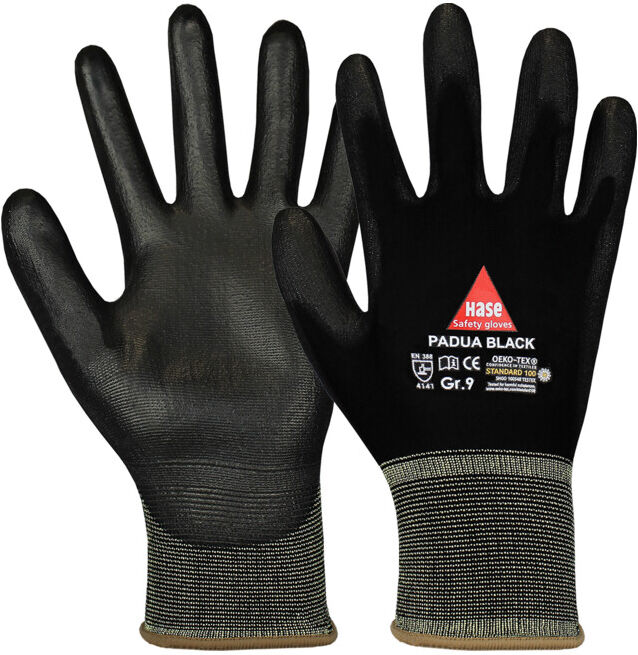 Gants de montage Hase Padua Noir taille 9, nylon (508600-9)