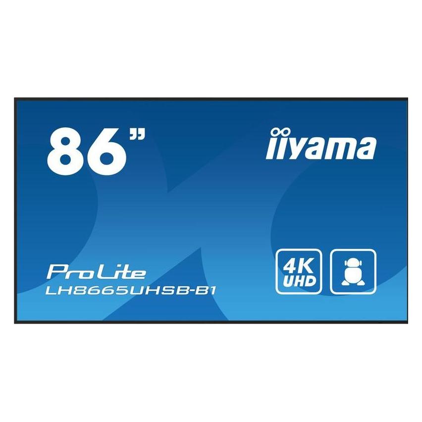 iiyama 86" 3840x2160, UHD IPS panel, Haze 1%, 8 (3840 x 2160 Pixel, 86") (LH8665UHSB-B1)