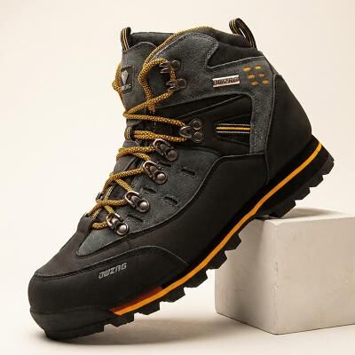 LightInthebox Men's Dark Gray Hiking Boots, Lace-Up Rugged Outdoor Adventure Style for Men, Trekking, Camping, Mountain Trails and Weekend Exploration