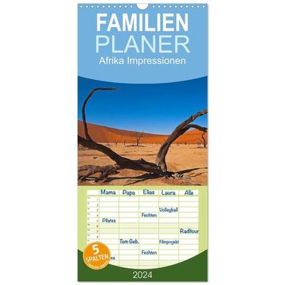 Familienplaner 2026 - Afrika Impressionen. NAMIBIA - SÜDAFRIKA - BOTSWANA mit 5 Spalten (Wandkalender, 21 x 45 cm) CALVENDO