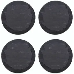 4x Schieferplatten I rund I 20x0 ,5 cm I Sushi Servier Set Servierplatte schwarz Steinplatte rund Slate Plate Käsebrett Runde Platte