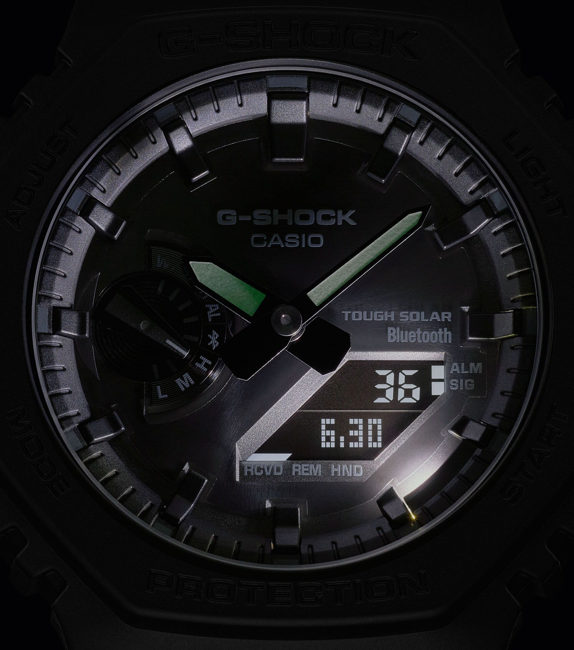 Smartwatch CASIO G-SHOCK "GA-B2100", schwarz (schwarz, schwarz, schwarz), Smartwatches, Herren, Smartwatch, Solaruhr, Armbanduhr, Herrenuhr, Stoppfunktion, Weltzeit