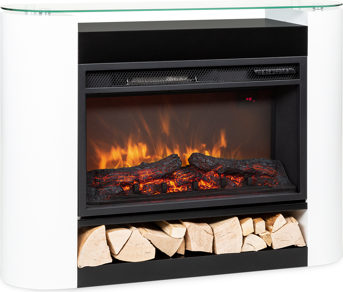 Klarstein Elektrokamin, Elektro Heizungen für Wohnzimmer & Innenräume, Elektrischer Kamin mit LED Flammen, Sparsamer Elektroofen, Heizlüfter mit Timer, Einstellbarer Thermostat, Heizung 1800 W