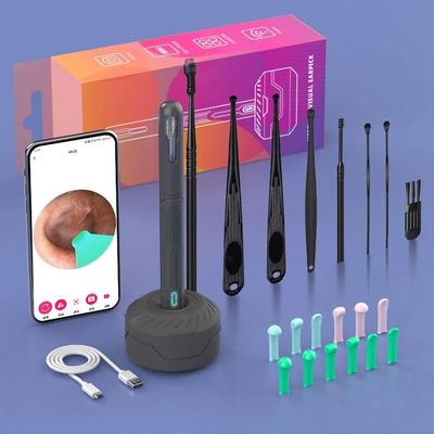 NK3 X PRO Intelligent Wireless Endoscopy Earwax Removal Tool With USB C Charging black