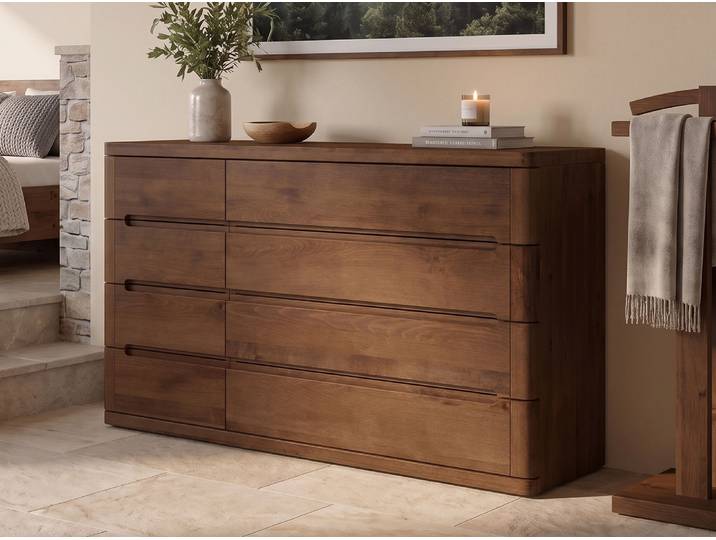 Kommode Kernbuche Dunkel „Ella“ 150 cm Massivholz Buche Dunkel