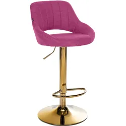 CLP Barhocker Milet Stoff gold - Farbe: lila, Gestellfarbe: gold
