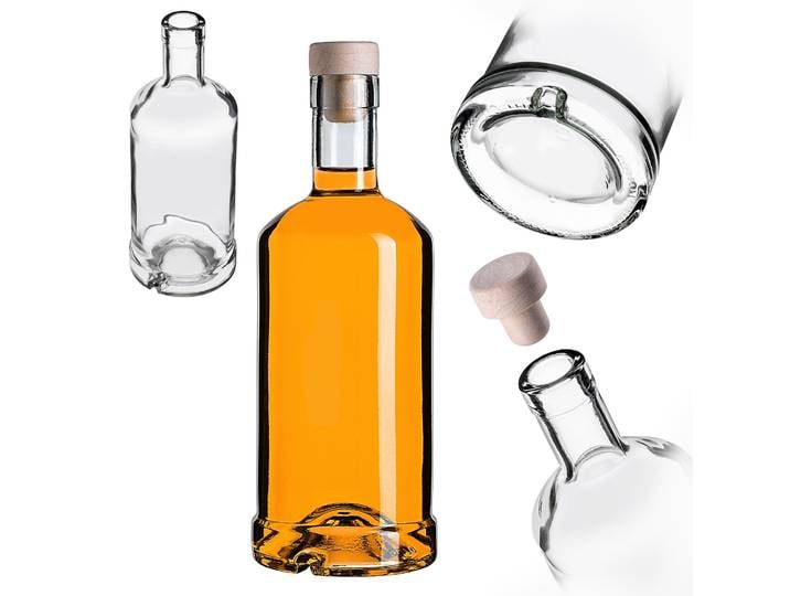 KADAX Bouteille en verre de 500 ml avec bouchon synthétique 50 pièces