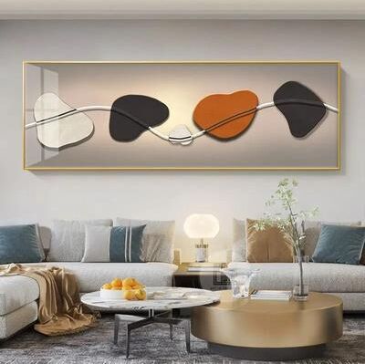Uplift Essentials Chinese Style Golden Leaves & Sacred Deer Canvas Art style 13 20x59 In
