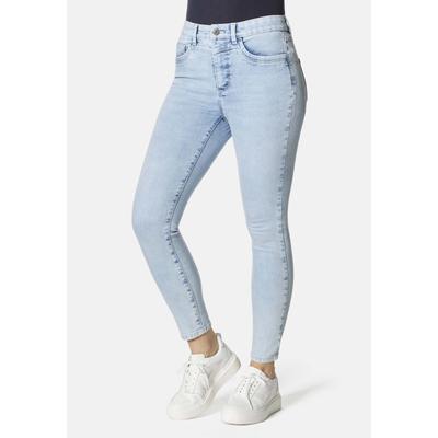 5-Pocket-Jeans STOOKER WOMEN "Rio Fexxi Move Strass Skinny Fit Jeans", Damen, Gr. 48, Länge 26, blau (blau bleached), Denim/Jeans, 83% Baumwolle, 16% Polyester, 1% Elasthan, skinny fit lang, Jeans 5-Pocket-Jeans, Skinny Fit Casual Clean Wash Denim...