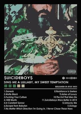 Inspired Finds Vintage Suicideboys Album Canvas Poster Hip Hop Wall Art Room Decor forest Cross 19.7x27.6in Unframed