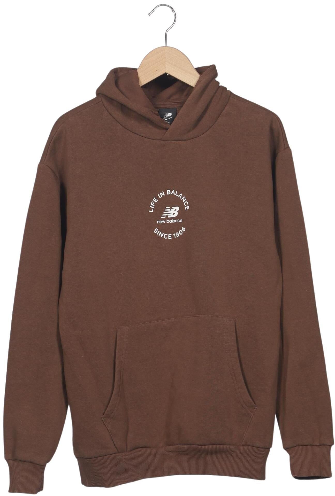 New Balance Herren Kapuzenpullover, Braun, Gr. M, Baumwolle / Synthetik - Second Hand