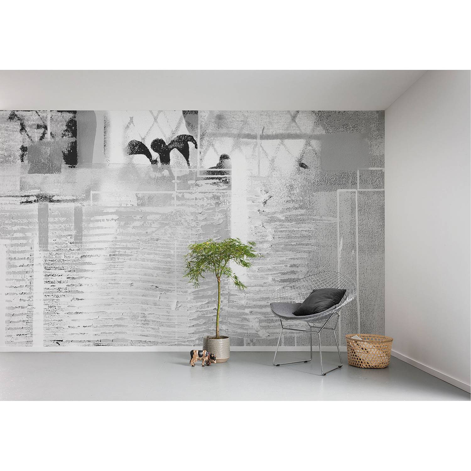 home24 Fotobehang Rhombus Hiding Abstract Multicolour Grijs Breedte: 500 cm, Hoogte: 280 cm