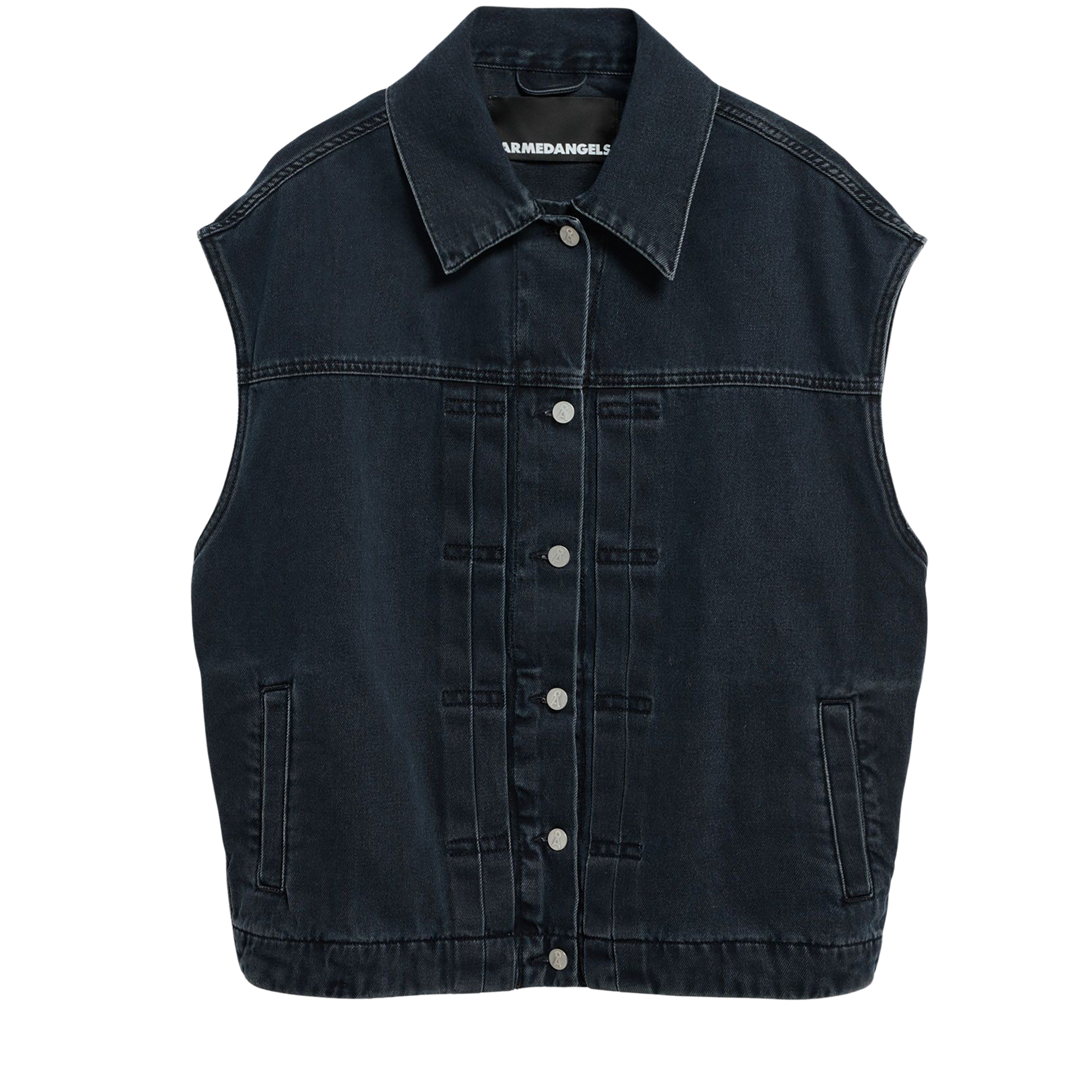 Armedangels Oversized Denim Weste Damen Wollwesten schwarz Größe M Lifestyle Atmungsaktiv